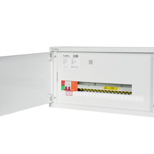 FuseBox HSP25Z 25 Way SP&N Horizontal Distribution Board c/w Main Switch & SPD