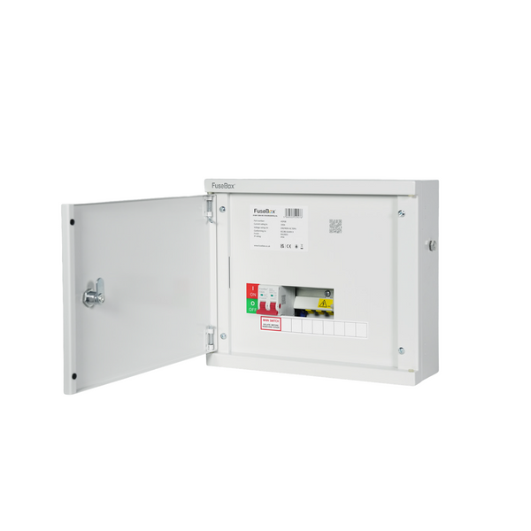 FuseBox HSP08 8 Way SP&N Horizontal Distribution Board c/w Main Switch