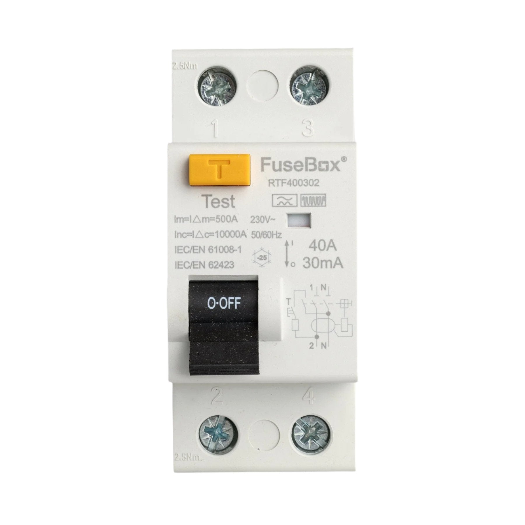 FuseBox RTF400302 Type F RCD 40A 30mA 2P – www.fusebox.shop