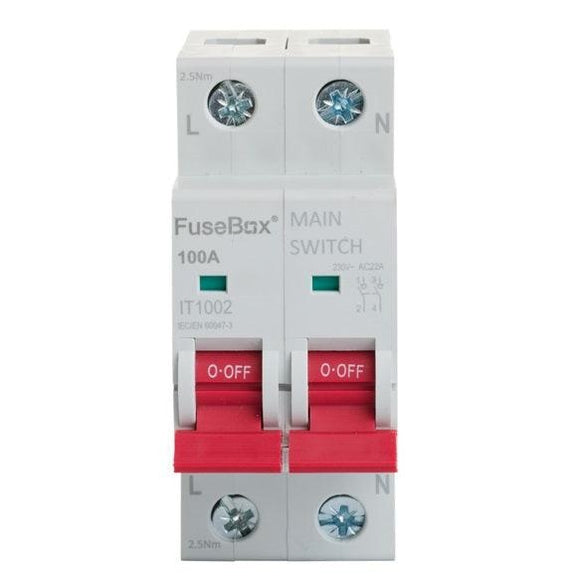 FuseBox IT1002 100A Double Pole Main Switch