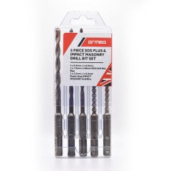 Armeg SMP5TE 5 Piece SDS Plus & Impact Masonry Drill Bit Set