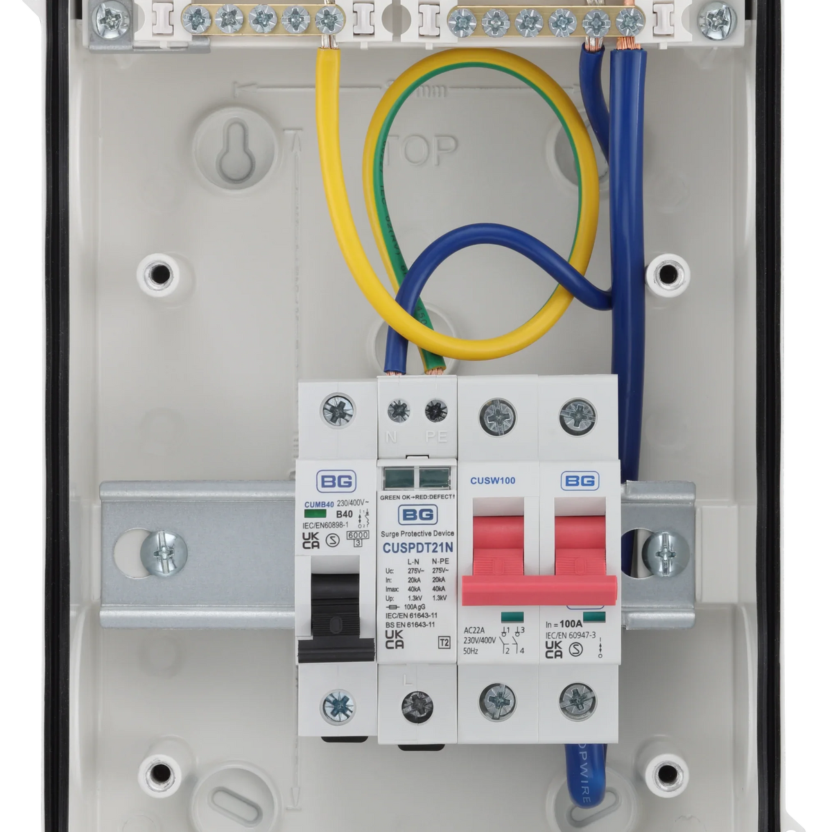 Sync Energy CFEV6W-01 Consumer Unit with 100A Main Switch & 40A MCB