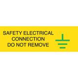 SES WLVLF50YBG Safety Electrical Connection 80mm x 35mm Self Adhesive Label (Roll x 100)