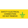 SES WLVLF50YBGP Safety Electrical Connection 80mm x 35mm Self Adhesive Label (Pack x 100)