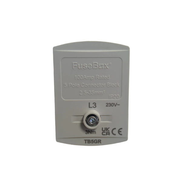 Fusebox TB5GY 100A Single Pole Connector Block Grey