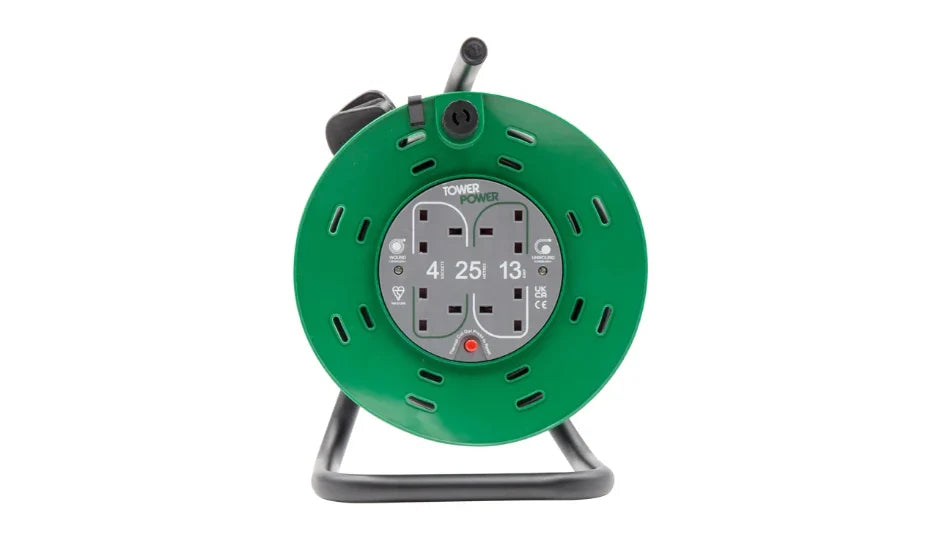 Tower TP22534 4 Socket 25 Metre 13 Amp Cable Reel Drum