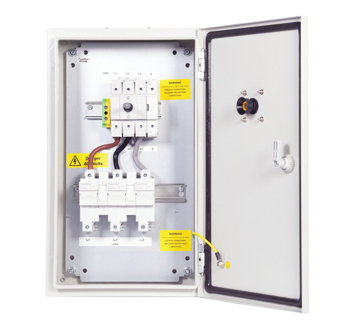 Fusebox TPNFS063 63A TP&N Metal Fused Switch with Door Interlock IP65