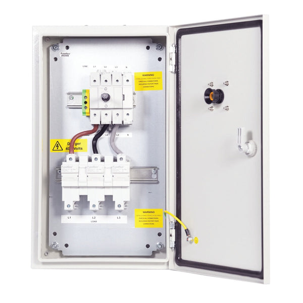 Fusebox TPNFS063 63A TP&N Metal Fused Switch with Door Interlock IP65