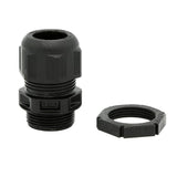 Wiska GLP25 25mm IP68 Black Gland with Locknut