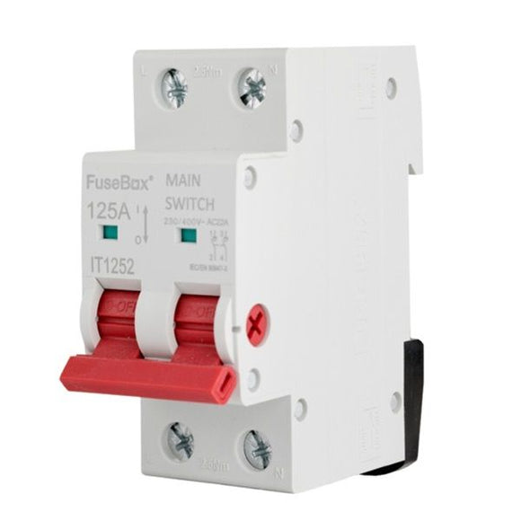 FuseBox IT1252 125A AC22A Main Switch 2 Pole