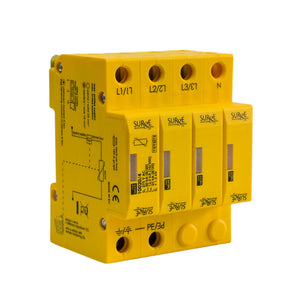 Surge Protection Devices 10020/4 – Type 1+2+3, 50KA (Level 3/4), 3 phase device with indication