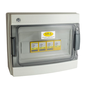 Surge Protection Devices 10811/LED/ENC – Type 1+2+3, 100kA (Level 1), 3 phase, all/full mode protection with LED indication, complete in IP65 polycarbonate enclosure
