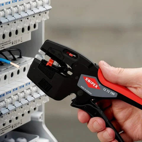 Knipex 1272190SB NexStrip Multi-Tool Wire Stripper Pliers for Electricians with Non-slip Plastic Grips