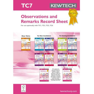 Kewtech Observation Record Sheet