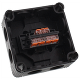 Wiska COMBI 308 PVC Adaptable Box with Wagos Black IP66
