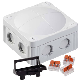 Wiska COMBI 308 PVC Adaptable Box with Wagos Grey IP66