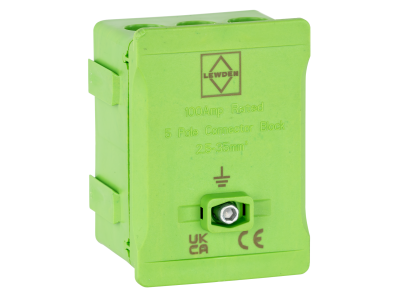 Lewden DT1005GN 100A Single Pole Mains Connector Block Green