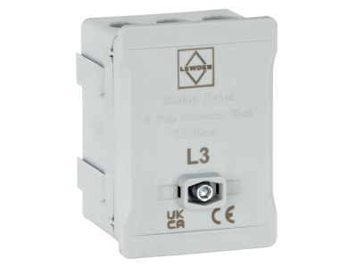 Lewden DT1005GY 100A Single Pole Mains Connector Block Grey